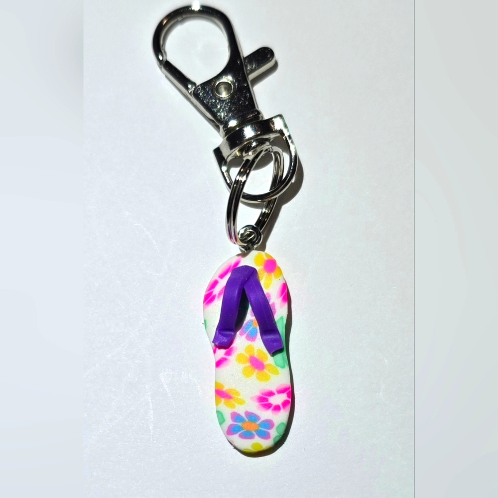 Colorful Flip Flop Keychain NWOT Handmade